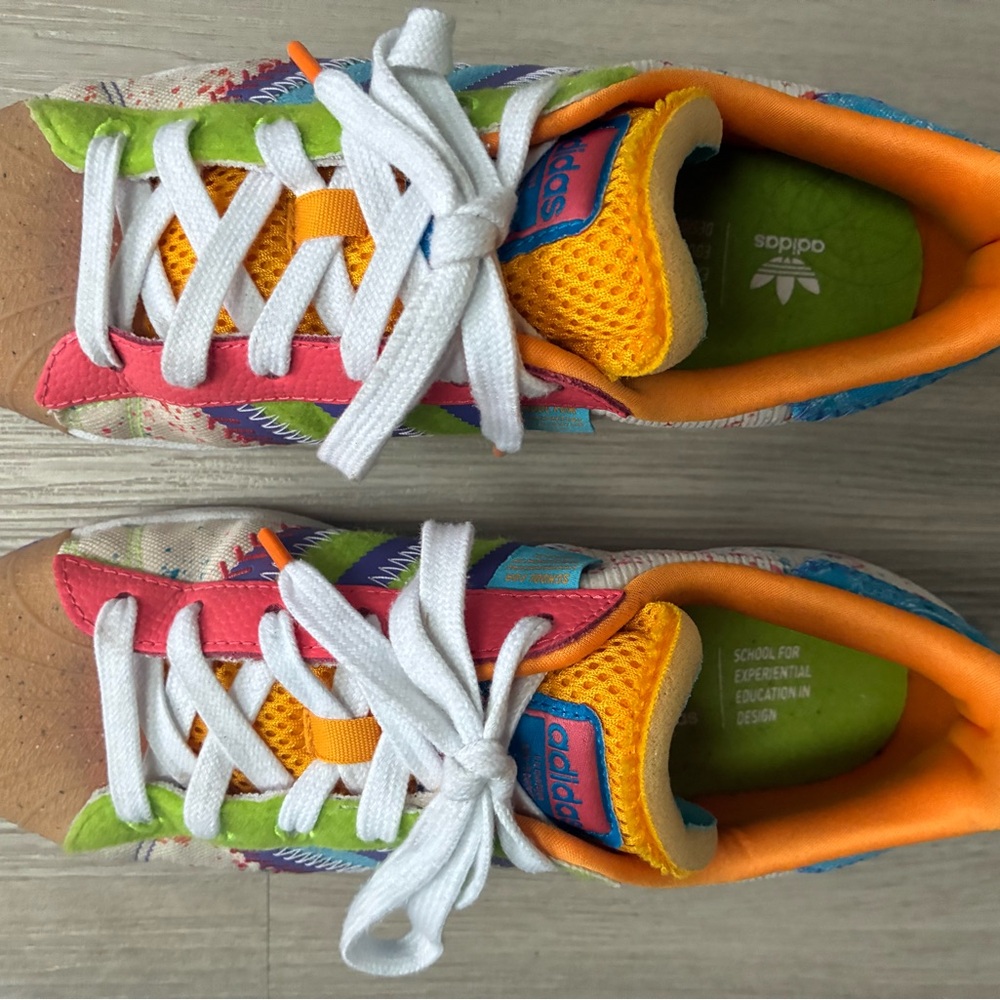 Adidas Multicolor Sneakers with White and Orange Accents